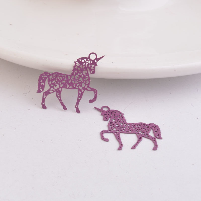 Miniatura: 2 estampes licorne - 27 x 20 mm - laiton - 10 coloris