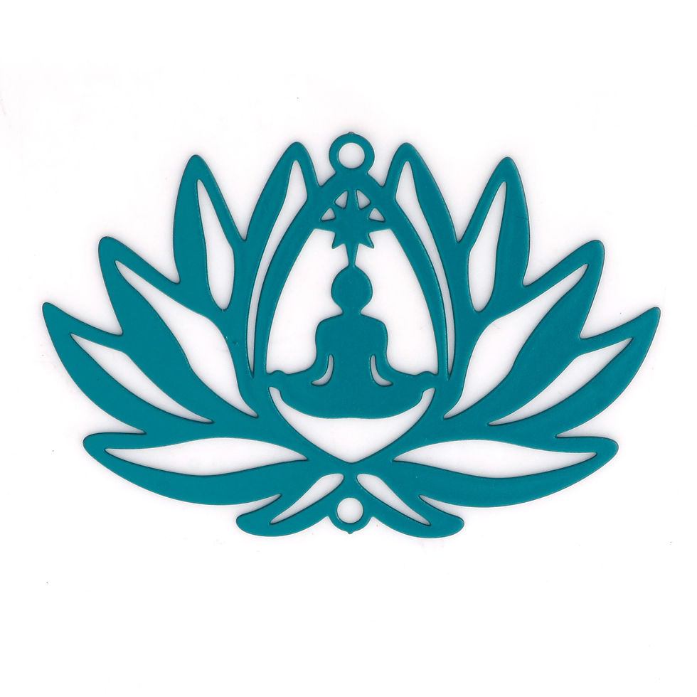 Miniatura: 2 estampes fleur de lotus - 38 x 25 mm - 11 coloris - laiton