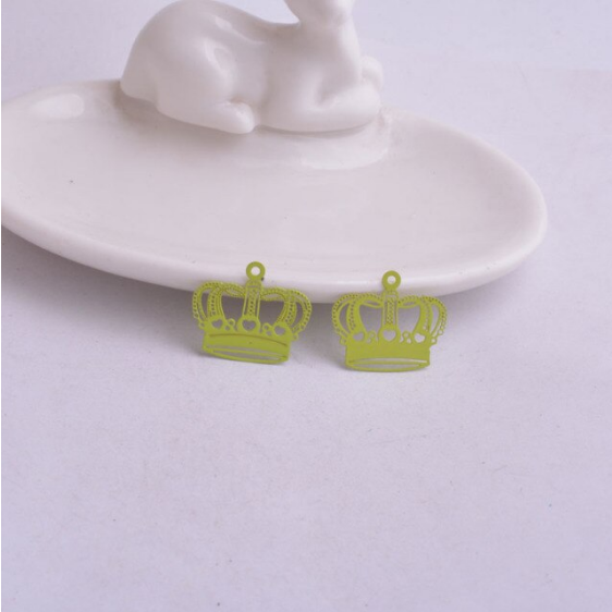Miniatura: 2 estampes couronne de princesse - 20 x 17 mm - laiton - 8 coloris au choix