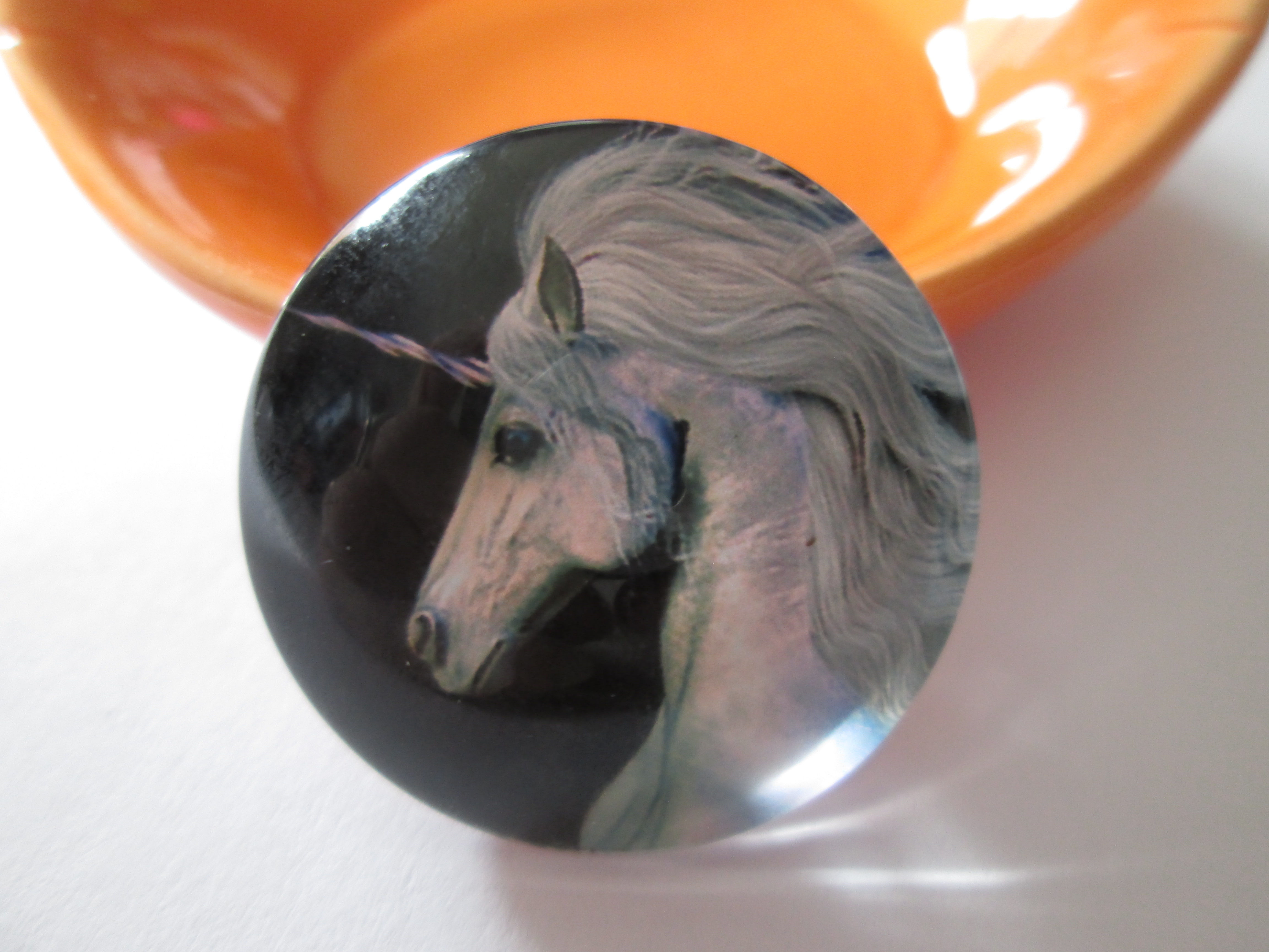 25  mm - cabochon licorne  # 4  - verre imprimé
