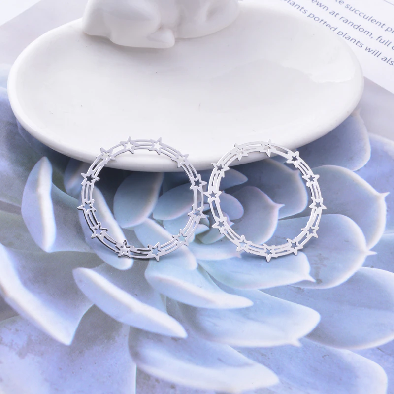 Miniatura: 2 estampes couronnes d' étoiles - 36 mm - 9 coloris - laiton