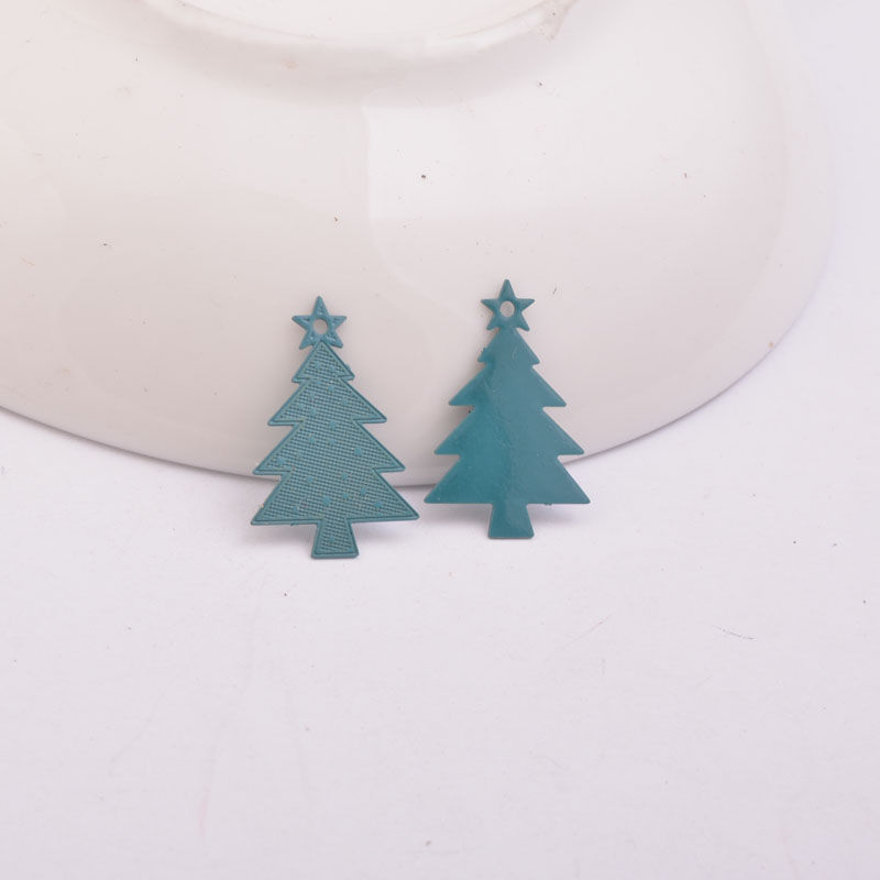 Miniature : 4 estampes sapin  - 20 x 14 mm - laiton peint - 10 coloris