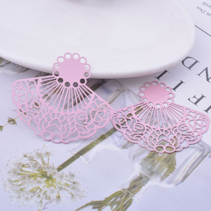 Miniatura: 2 estampes éventail - 45 x 41 mm - laiton peint - 10 coloris