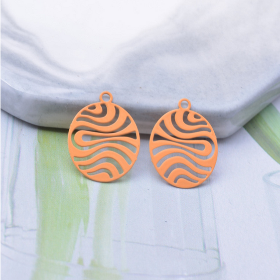 Miniature : 4 estampes ovales filigranes - 16 x 12 mm - 10 coloris - laiton