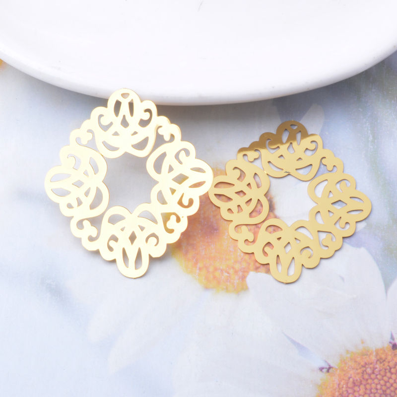 Miniature : 2 estampes losanges - 40 x 35 mm - laiton - 10 coloris