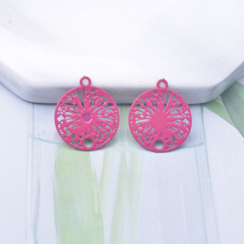 Miniature : 4 estampes connecteurs ronds - 15 x 13 mm - 10 coloris - laiton
