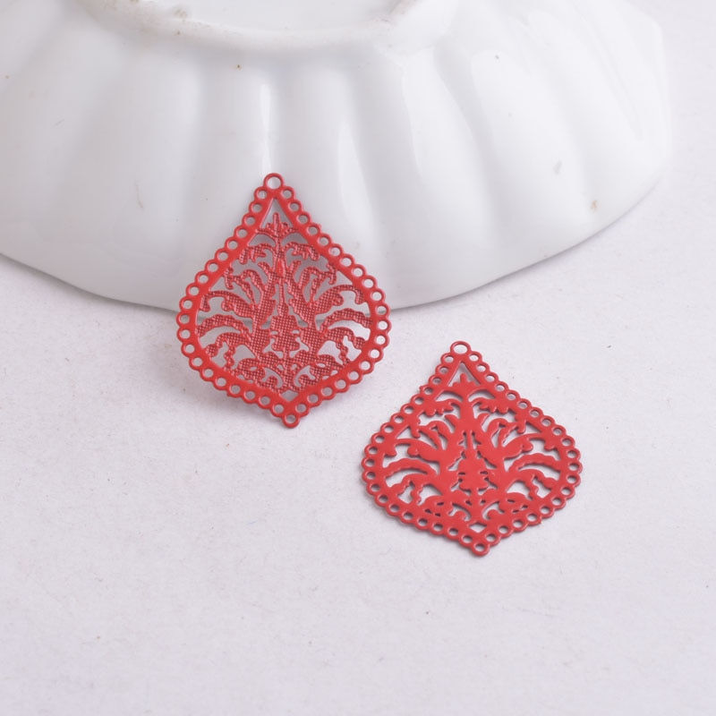 Miniaturbild: 2 estampes gouttes - 27 x 21  mm - laiton - 12 coloris au choix