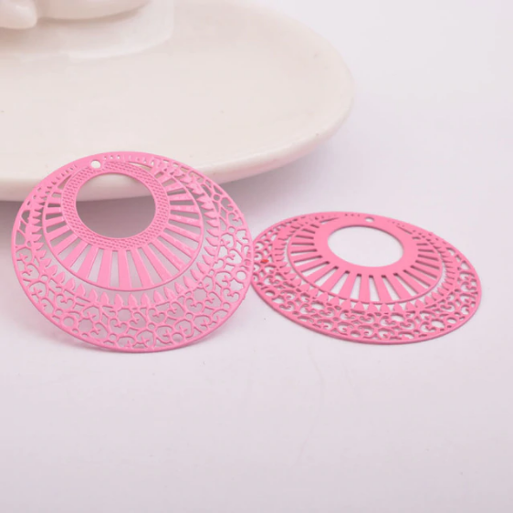 Miniature : 2 estampes rondes - 39 x 36  mm - laiton - 13 coloris