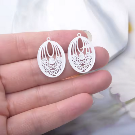 Miniature : 2 estampes gouttes - 26 x 18 mm - 10 coloris - laiton