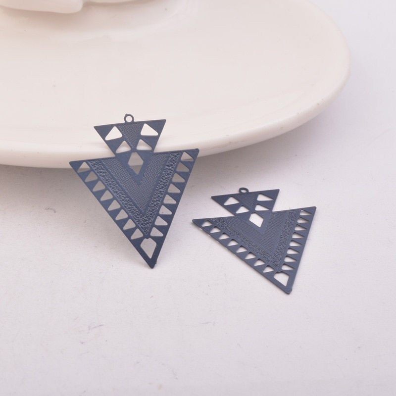 Miniatura: 2 estampes triangle 30 x 25  mm - laiton peint - 10 coloris