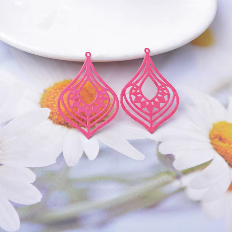 Miniatura: 2 estampes gouttes - 37 x 25 mm - 12 coloris - laiton