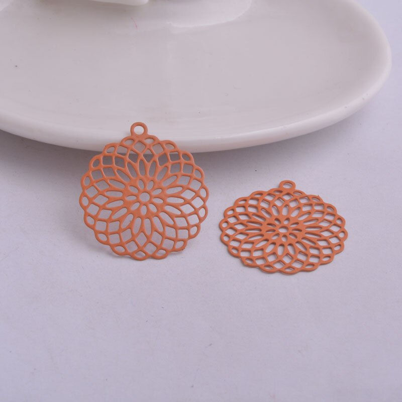 Miniatura: 2 estampes rosace - 30 x 28 mm  -  laiton -  17 coloris
