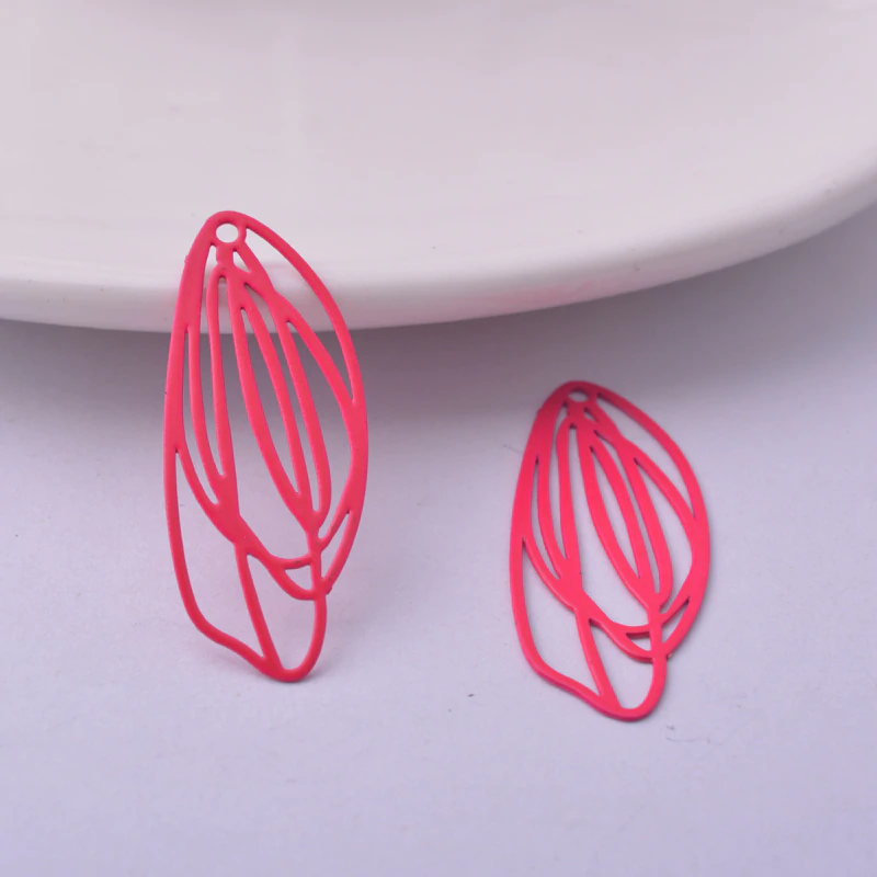 Miniatura: 2 estampes ovales - 34 x 14  mm - laiton -  11 coloris au choix