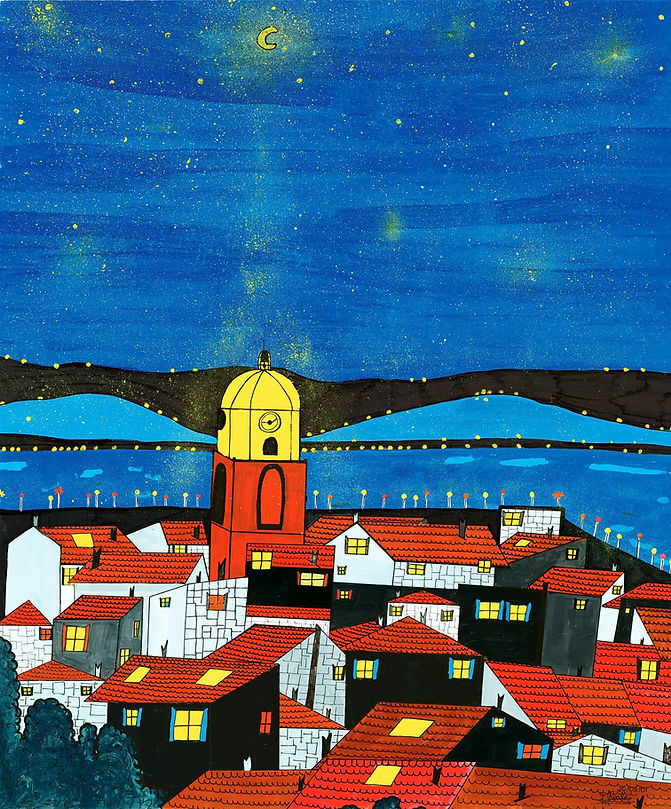 Œuvre originale Saint-Tropez à l'origine des Carrés Trop'