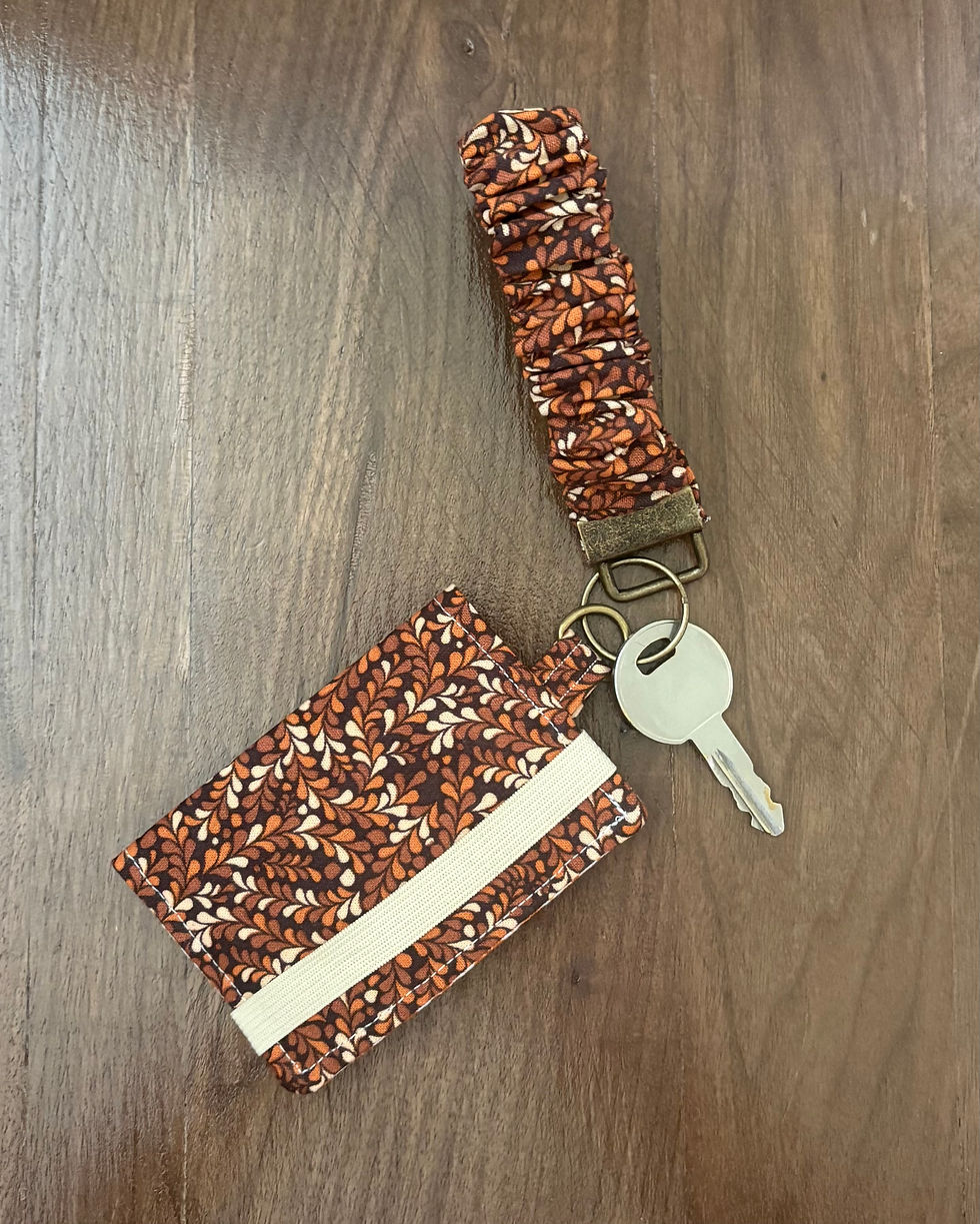 Thumbnail: Card Holder and Key Fob Scrunchie Fall Leaves 