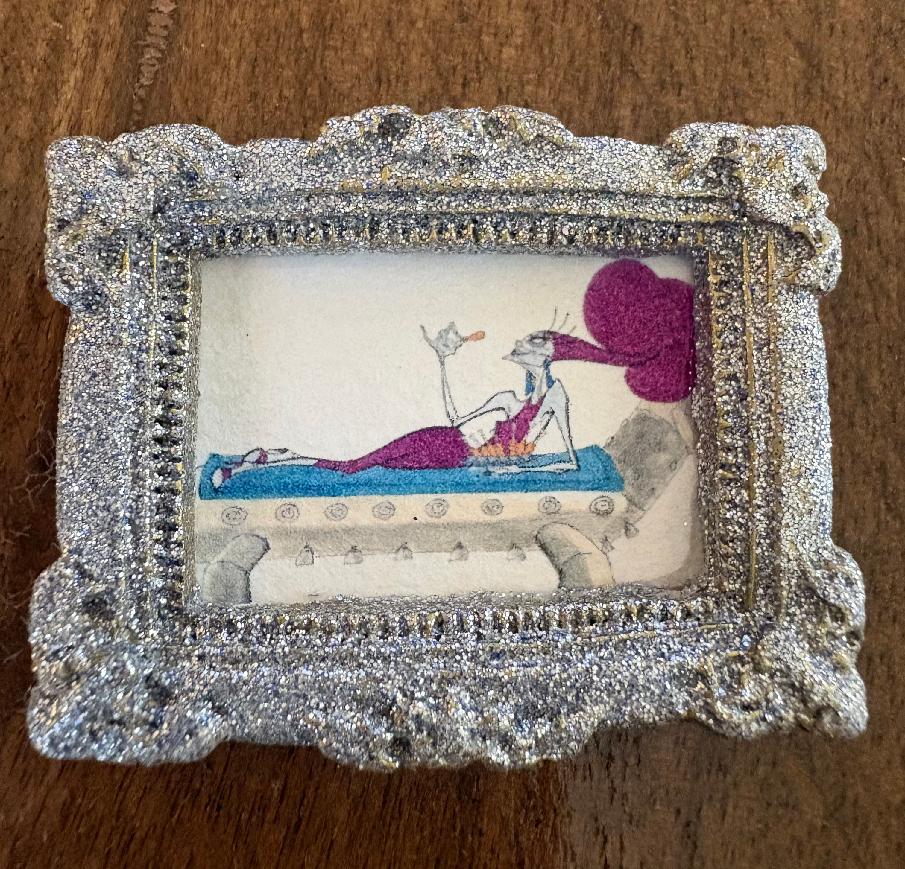 Mini Rectangle Magnet Frame “ Lounging Yzma”