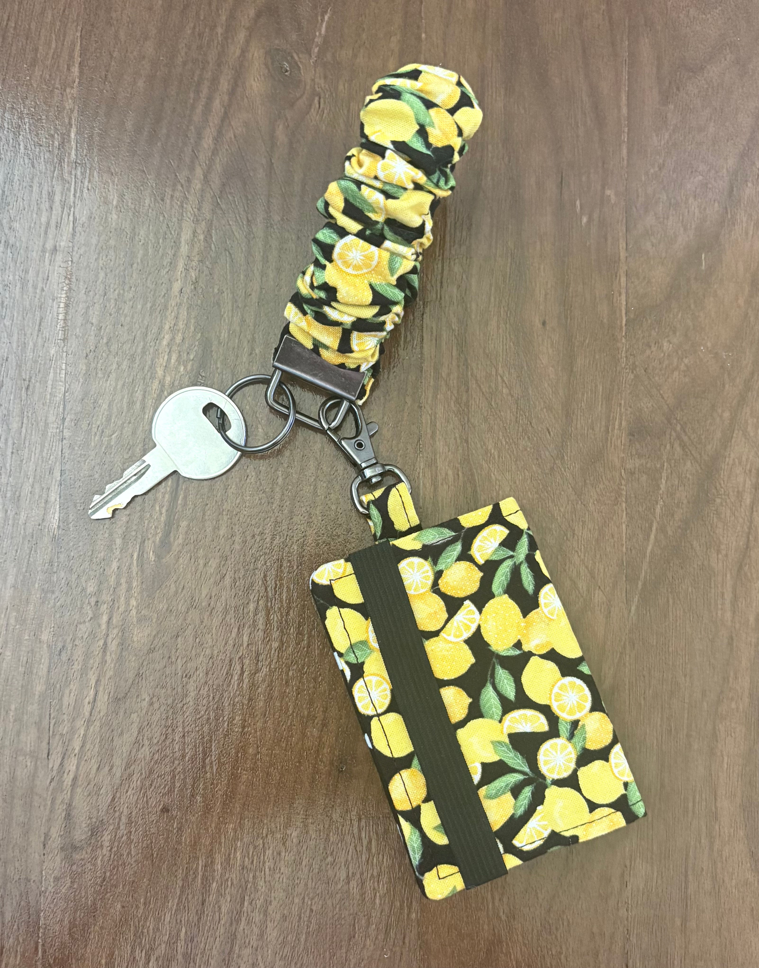 Card Holder and Key Fob Scrunchie Lemons
