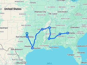 An American South Road Trip: Miles, Maps, and Meanderings (Part 1)
