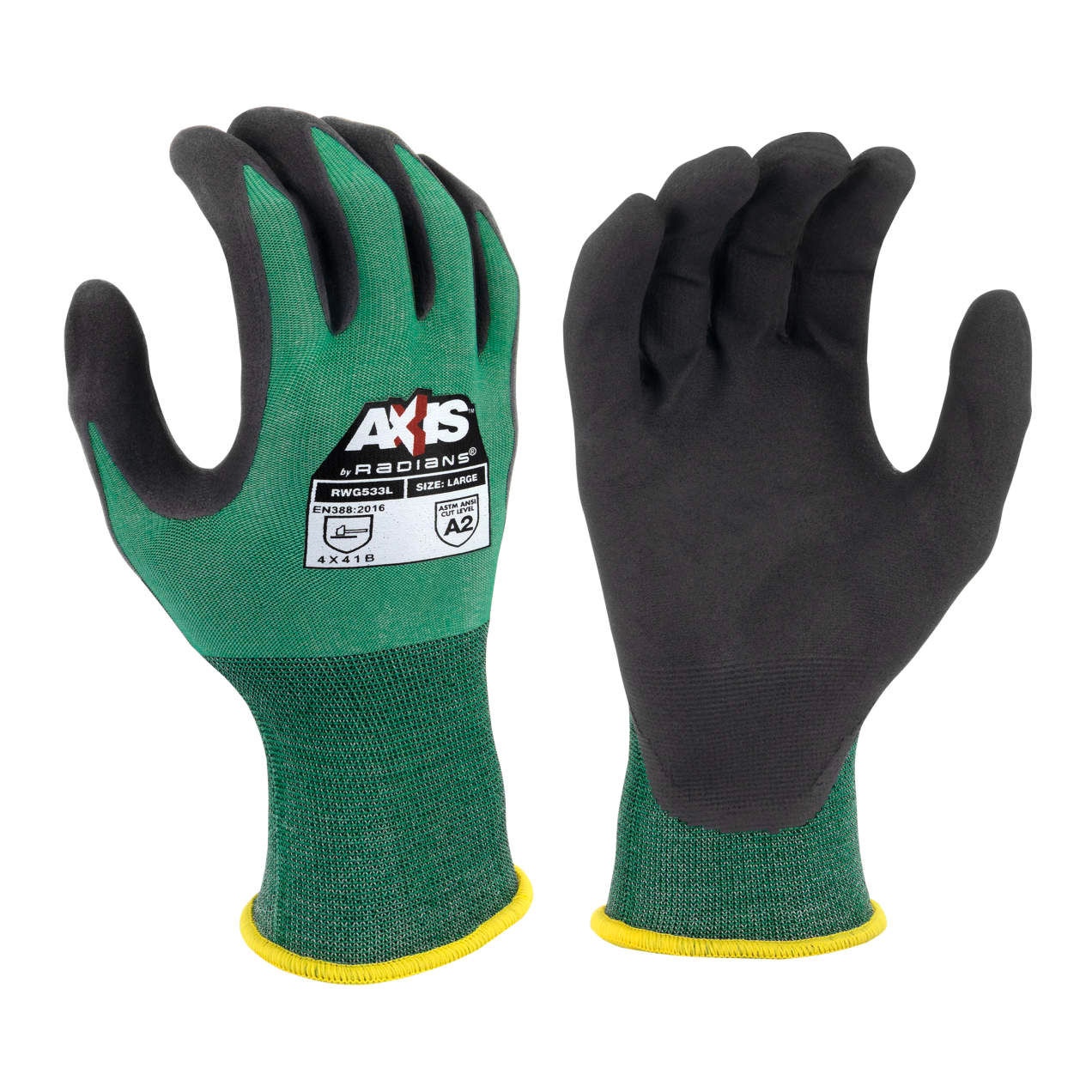 Radians RWG533 AXISô A2 Foam Nitrile Coated Cut Protection Glove