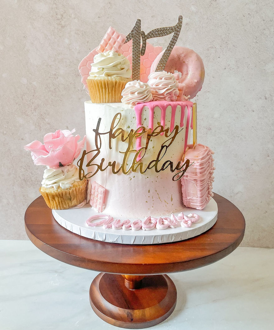 Custom celebration cake with hand-piped buttercream, made in Dawsonville GA by Made By Bernadine