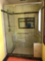 Door with back to back towel bar