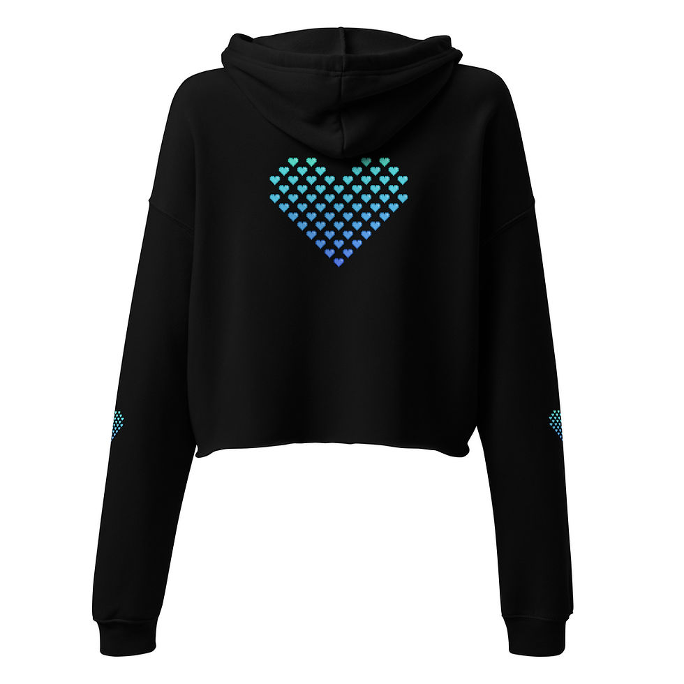 Thumbnail: Women's Cropped Hoodie - Sunset Love Blue