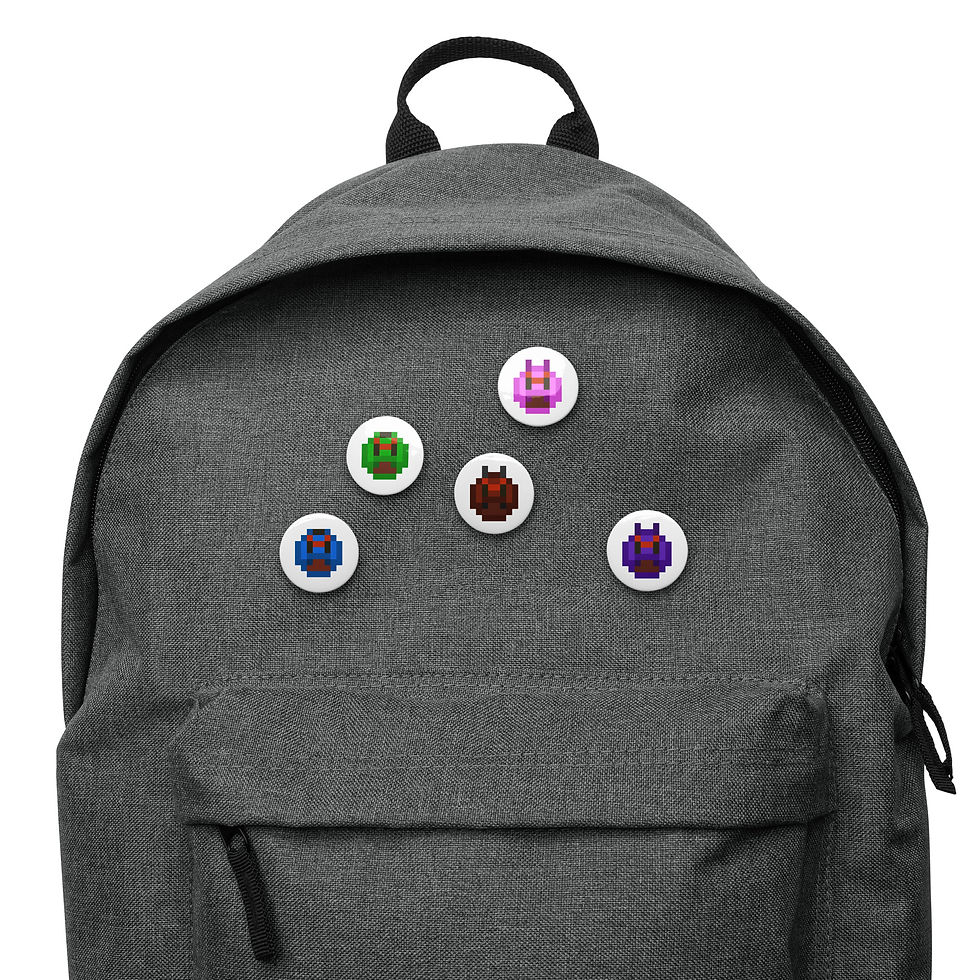 Thumbnail: Set of Pin Buttons - Chomper Enemy Icons