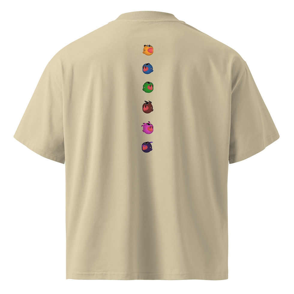 Thumbnail: Unisex Organic Oversized High Neck T-shirt - Chomper Classic Enemies