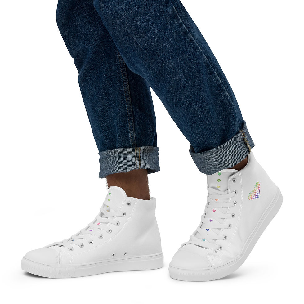 Thumbnail: Men's High Top Canvas Shoes - Sunset Love Pastel