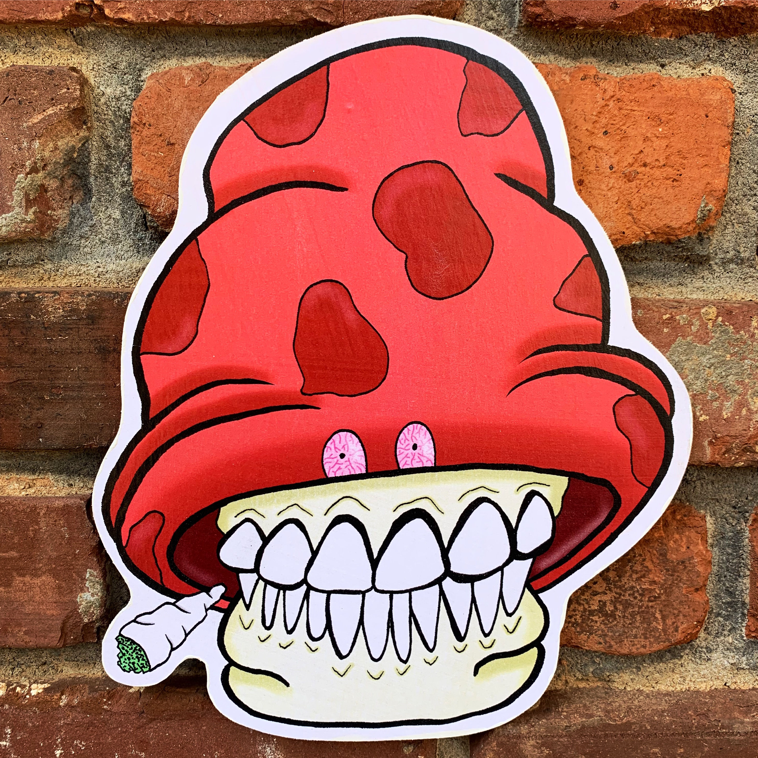 Stoned Shroom Woodcut