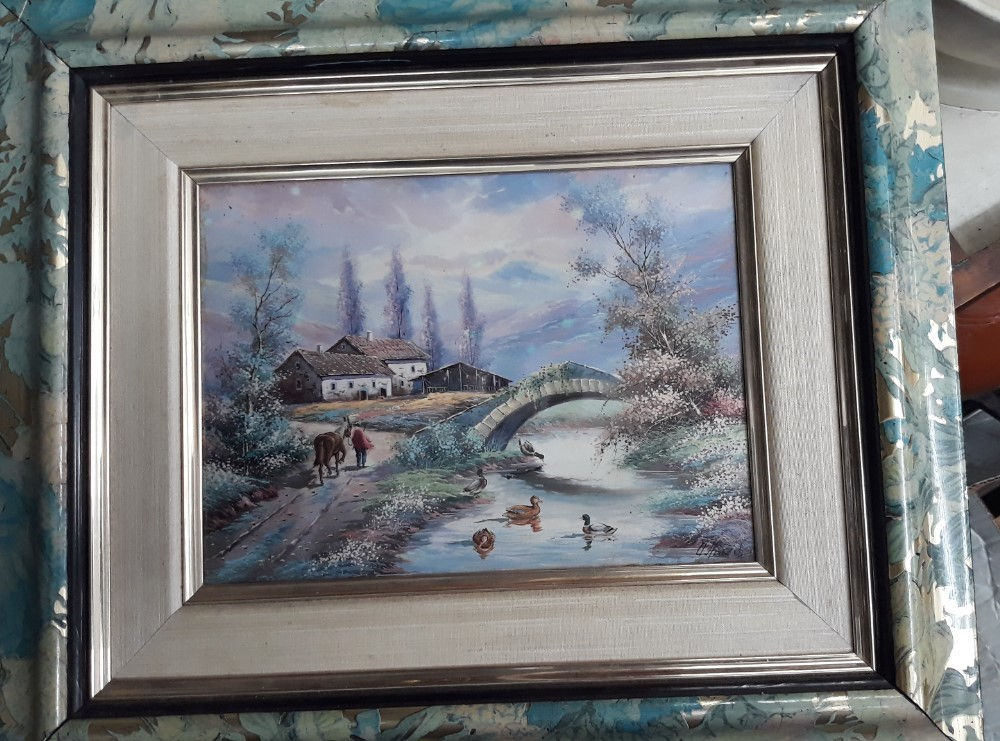 ESMALTE PUENTE SOBRE EL RIO. MURILLO