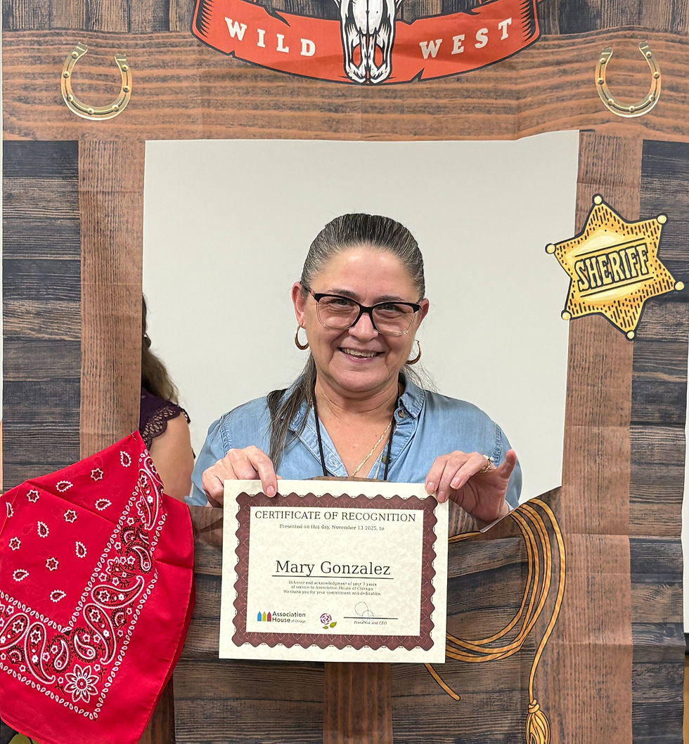Last year, Mary celebrated 7 years on the Association House staff. While working with us, she became a Licensed Clinical Social Worker.