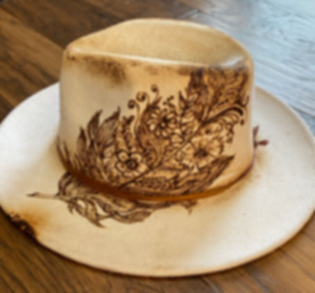 BURNED FEATHER FEDORA