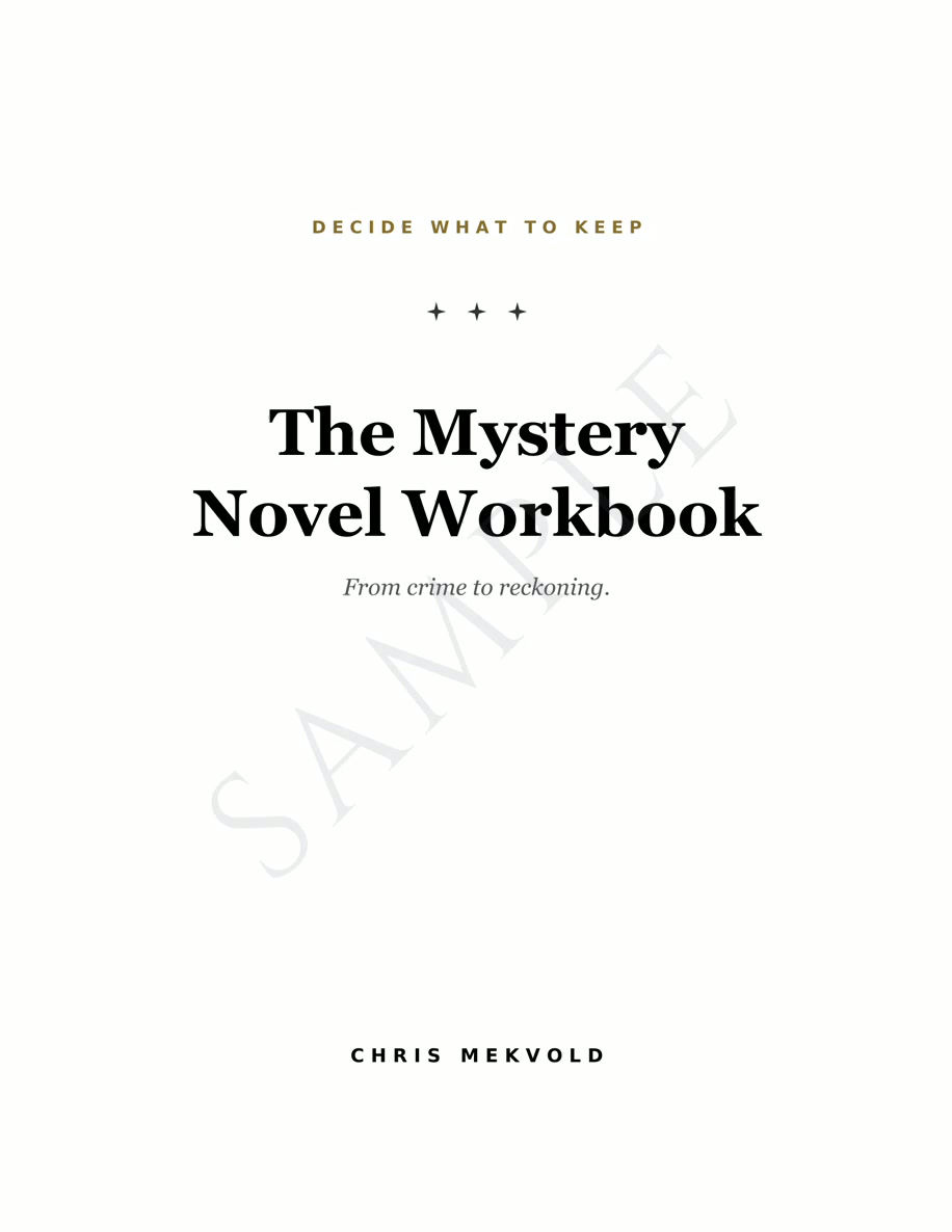 Thumbnail: Decide What to Keep: The Mystery Novel Workbook