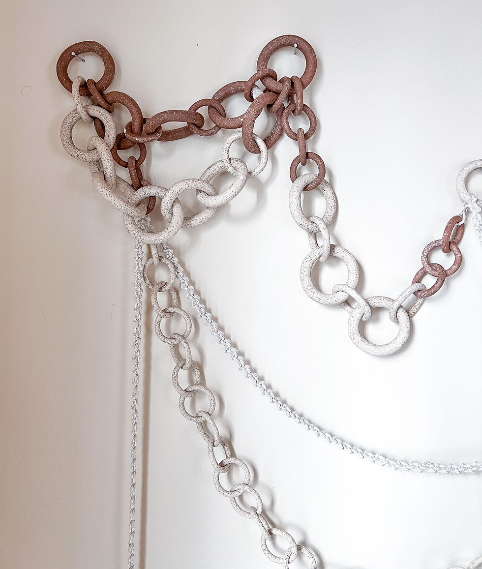 Thumbnail: "Jamila" Ceramic link chain wall sculpture