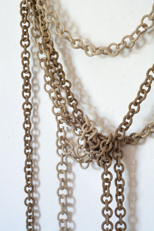 Thumbnail: "Samra" Ceramic link chain wall sculpture