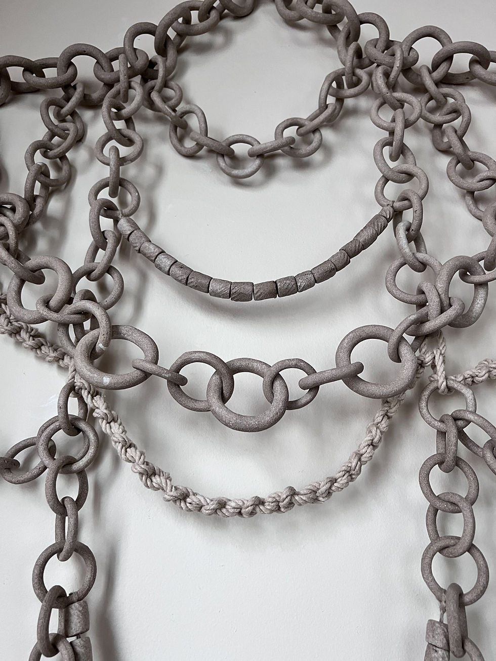 Thumbnail: "Anissa" Ceramic chain wall sculpture