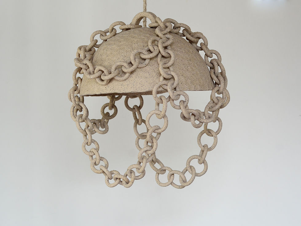 Thumbnail: Stoneware chain chandelier