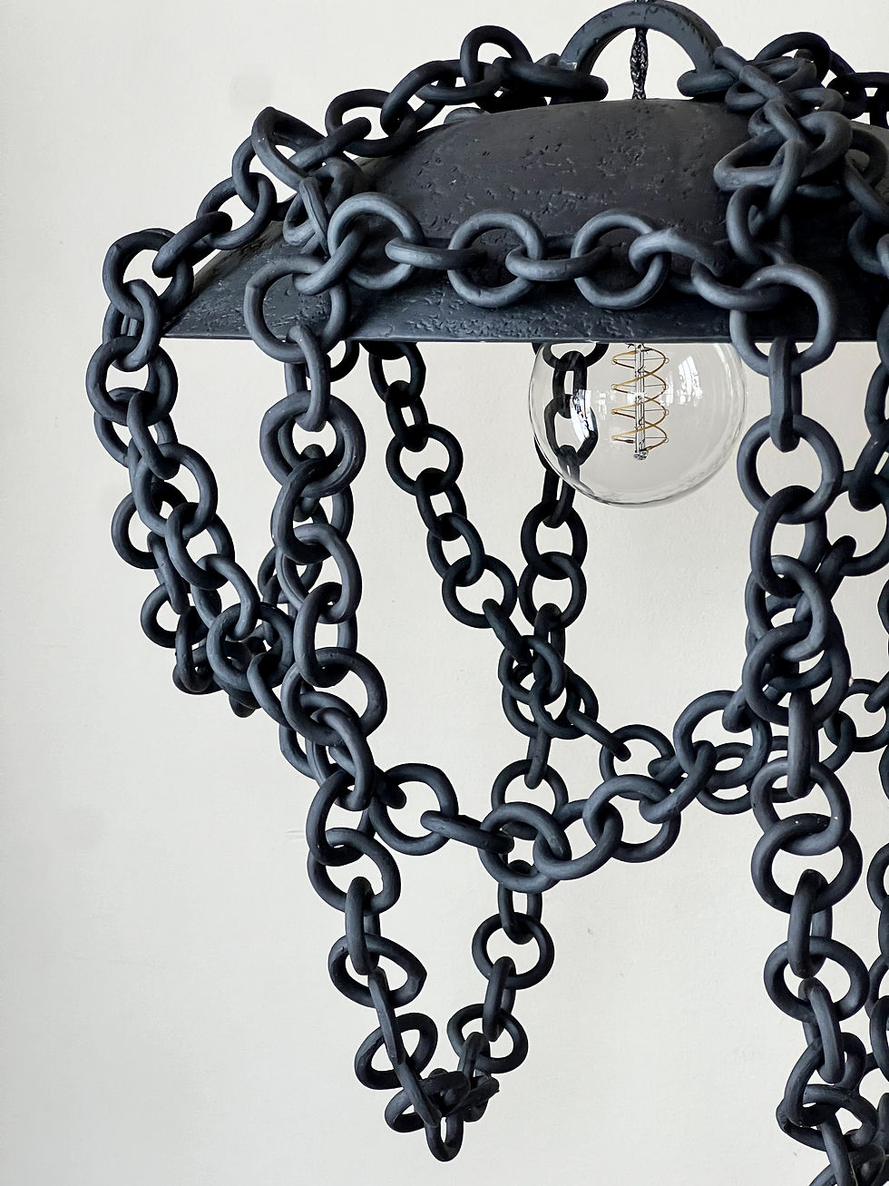 Thumbnail: Black ceramic chain chandelier