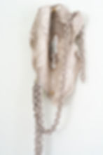 Thumbnail: "Afra" marbled stoneware ceramic chain wall sculpture