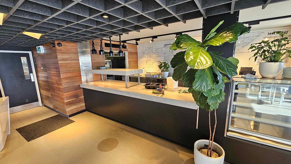 Architectural interior vinyl wrap - CYCA food bar in 3M Carbon Fibre ...