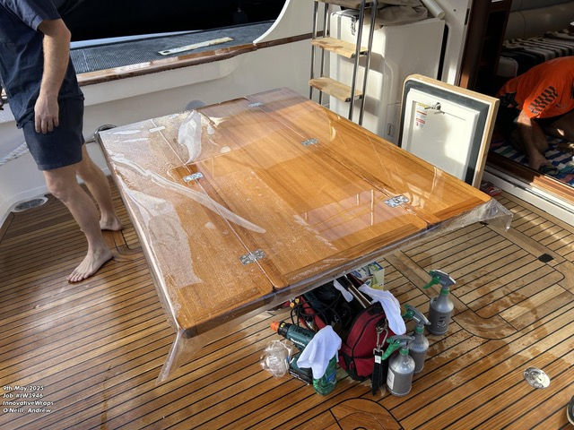 Luxury Interior Wood Protection for brand new 60ft Fleming Yacht – XPEL PPF Install Before Sanctuary Cove Boat Show