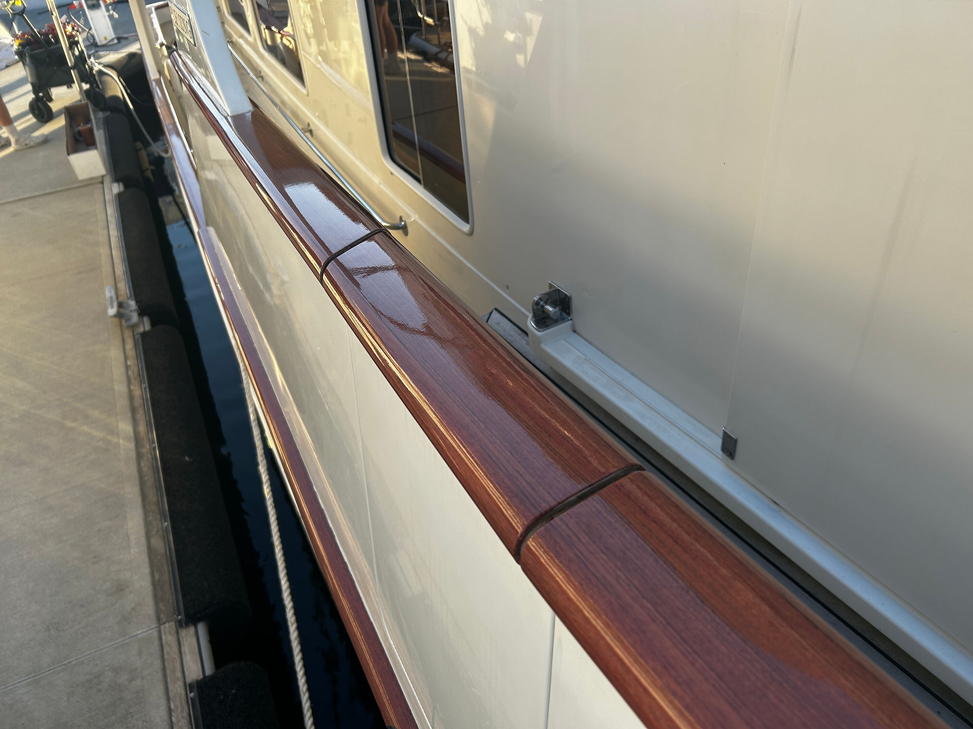 Fleming Yachts 55 capping rail vinyl wrap