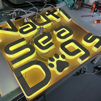 Backlit LED Stainless Steel Boat Name