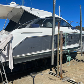 Beneteau GT 38 wrapped in 3M Gloss Sterling Silver vinyl