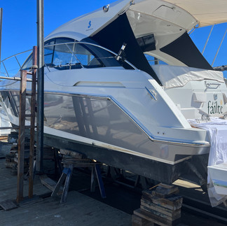 Beneteau GT 38 wrapped in 3M Gloss Sterling Silver vinyl