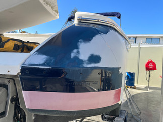 28ft Chris Craft wrapped in 3M Gloss Blue Metallic