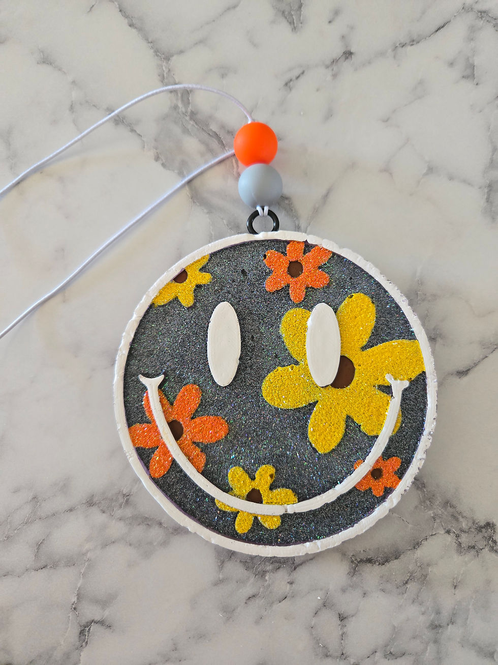 Fall Floral Smiley Smiley Car Freshie Warm Oatmeal Cookie