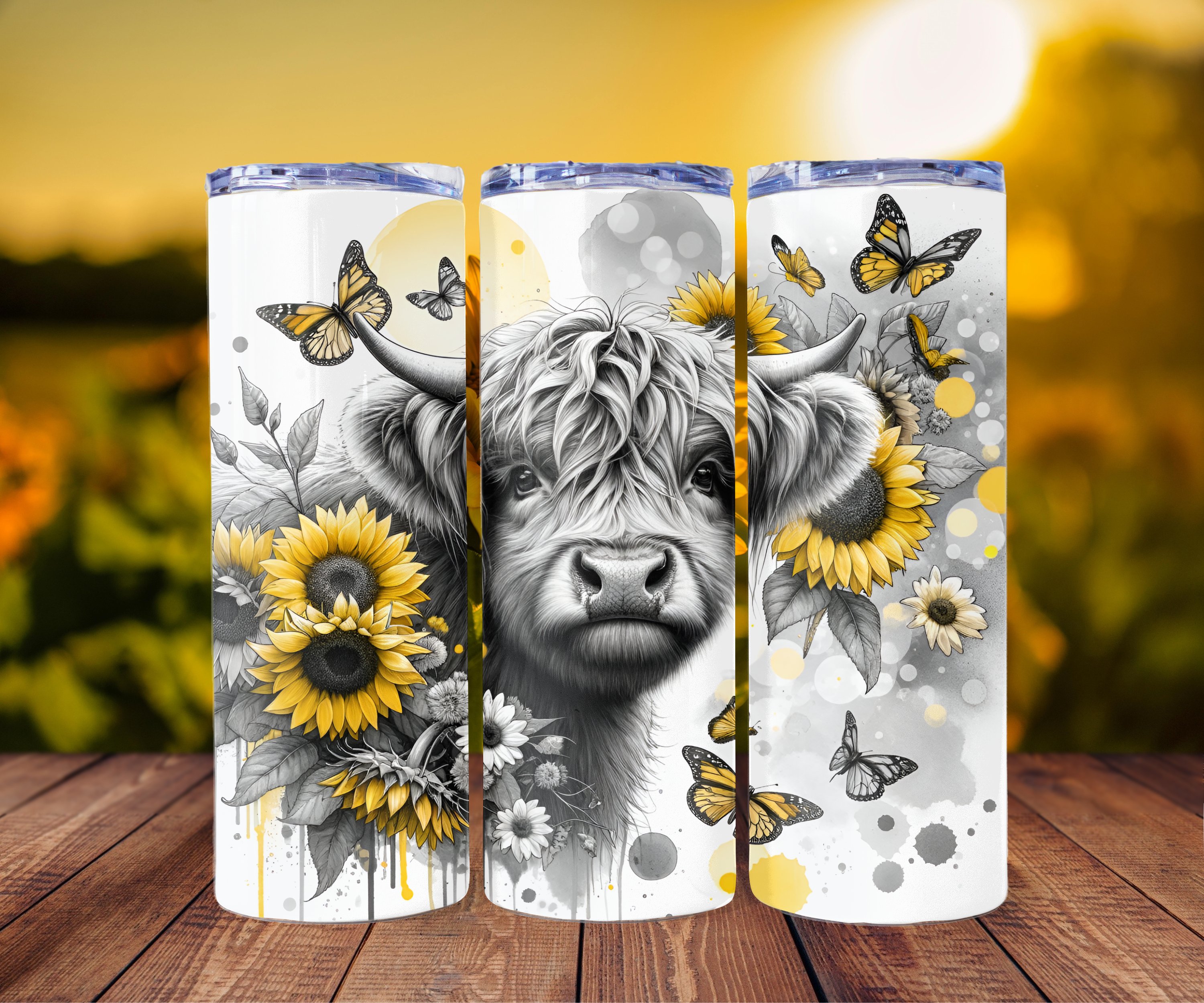 Sunflower Cow Tumbler