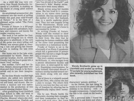 Litchfield News Herald Features Home Grown Author!